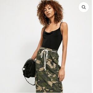 Free PEOPLE Let Me In Camo Maxi Skirt Size S